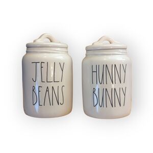 Rae Dunn Jelly Beans and Hunny Bunny 7" Cannisters Easter